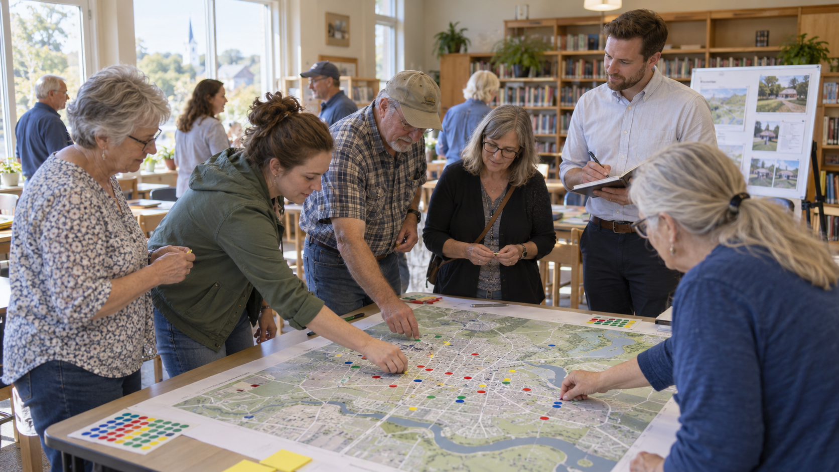 Residents identifying local needs during a library listening session